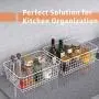 Wire Storage Basket, F-color Metal Household Storage Organizer Bin with 4 Built-in Handles for Pantry, Shelf, Freezer, Kitchen Cabinet, Bathroom, 4 Pack, White Wire Storage Basket, F-color Metal Household Storage Organizer Bin with 4 Built-in Handles for Pantry, Shelf, Freezer, Kitchen Cabinet, Bathroom, 4 Pack, White