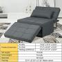 Diophros Ottoman Sleeper Sofa Bed, 4 in 1 Convertible Chair Multi-Function Folding Guest Sofa Chair for Living Room, Apartment (Deep Grey)