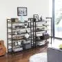 SONGMICS 12-Tier Shoe Rack, Set of 2 Stackable 6-Tier Shoe Organizers, 48-60 Pairs of Shoes, Large Capacity, Metal Mesh Shoe Shelf Storage, Adjustable Flat or Angled Shelves, Bronze ULMR12A