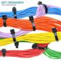Hmrope 100pcs Cable Zip Ties Heavy Duty 8 Inch, Premium Plastic Wire Ties with 50 Pounds Tensile Strength, Self-Locking Black Nylon Tie Wraps for Indoor and Outdoor