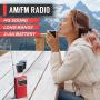 PowerBear Portable Radio | AM/FM, 2AA Battery Operated with Long Range Reception for Indoor, Outdoor & Emergency Use | Radio with Speaker & Headphone Jack (Red)