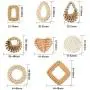 SUNNYCLUE 16pcs Handmade Rattan Woven Reed Cane Charms Connector Pendants Linking Rings Geometric Round Oval Bohemian Lightweight Circle for Straw Wicker Braid Earrings Jewelry Making NO Hole SUNNYCLUE 16pcs Handmade Rattan Woven Reed Cane Charms Connector Pendants Linking Rings Geometric Round Oval Bohemian Lightweight Circle for Straw Wicker Braid Earrings Jewelry Making NO Hole