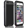 iPhone 6 Case, CarterLily Shockproof Dustproof Waterproof Aluminum Alloy Metal Tempered Glass Cover Case for Apple iPhone 6 4.7 inch - Black