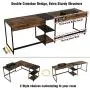 Nost & Host Switchable 59’’ L Shaped Corner Computer Desk with Free Monitor Stand & Headphone Rack, 94.5’’ 2 Person Extra Long Working Desk with Shelves, Home Office Gaming Table, Rustic Brown & Black Nost & Host Switchable 59’’ L Shaped Corner Computer Desk with Free Monitor Stand & Headphone Rack, 94.5’’ 2 Person Extra Long Working Desk with Shelves, Home Office Gaming Table, Rustic Brown & Black