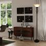 Floor Lamp for Living Room Decor by Light Accents - Tall Floor Lamp Bed Room Decor - Traditional Iron Scrollwork Standing Lamp Pole Light with Alabaster Glass Bowl Shade – 70'' Tall- (Bronze)