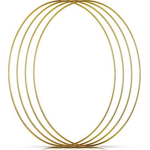 20 Inch Gold Metal Floral Wreath Hoops Macrame Hoop Rings for Wedding, Christmas Wreath Floral Arrangements, Macrame Wall Hanging, Dream Catchers, DIY Crafts and Home Decor (2)