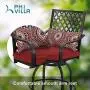 PHI VILLA Patio Outdoor Swivel Bar Stools Set of 4 Patio Bar Height Bistro Dining Chairs Garden Furniture Sets All Weather Metal Frame with Red Cushion PHI VILLA Patio Outdoor Swivel Bar Stools Set of 4 Patio Bar Height Bistro Dining Chairs Garden Furniture Sets All Weather Metal Frame with Red Cushion