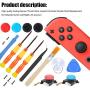 abcGoodefg 3D Joycon Joystick Replacement, Analog Left/Right Joystick Thumb Stick Caps Joycon Button Replacement Repair Kit for Nintendo Switch Controller