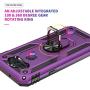 PUSHIMEI Compatible for LG Aristo 5/K8X/Phoenix 5/Fortune 3/Tribute Monarch/Risio 4 case,Military Grade Protection Phone Case Cover with HD Screen Protector Magnetic Ring Kickstand (Purple)