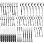 Teivio 56-Piece Silverware Set, Flatware Set Mirror Polished, Dishwasher Safe Service for 8, Include Knife/Fork/Spoon/Steak Knife/Extra Teaspoons