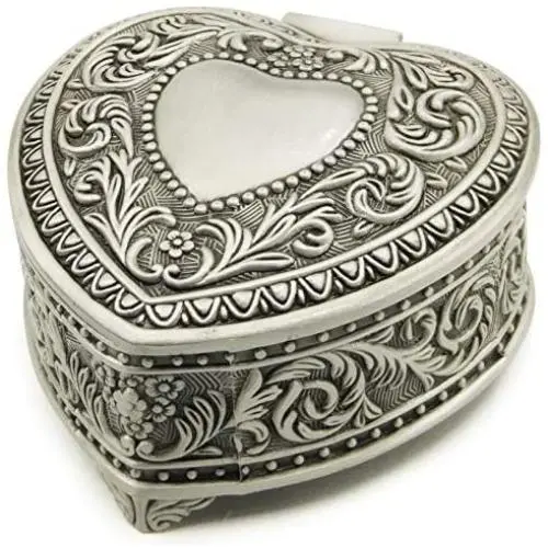 Wingostore Emboss Alloy Metal Music Box Wind Up and Golden Movement Music Box for Christmas/Birthday/Valentines Day (Heart Shaped, Song:You are My Sunshine) Wingostore Emboss Alloy Metal Music Box Wind Up and Golden Movement Music Box for Christmas/Birthday/Valentines Day (Heart Shaped, Song:You are My Sunshine)