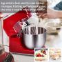 Stand Mixer, CUSIMAX Electric Mixer 800W Tilt-Head Food Mixer with 5-Quart Stainless Steel Bowl, Dough Hook, Mixing Beater and Egg Whisk, Splash Guard, Red