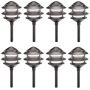 8 Pack Malibu 8301-9200-08 3-Tier Cast Metal Pathway Yard Landscape Lights,11 Watt, in Matte Black by Malibu Distribution