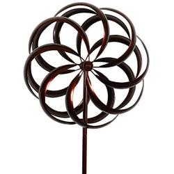 Bronze Flower Style Kinetic Wind Garden Spinner