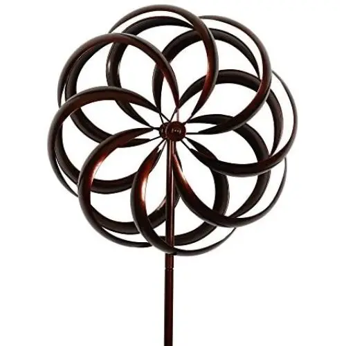 Bronze Flower Style Kinetic Wind Garden Spinner Bronze Flower Style Kinetic Wind Garden Spinner