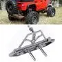 RC Car Bumper, CNC Metal RC Car Front Rear Bumper with Spare Tire Carrier for Axial SCX10 SCX10 II Replacement Parts