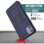 Punkcase iPhone 11 Case [ArmorShield Series] Military Style Protective Dual Layer Case W/Metal Ring Grip Holder & Kickstand | Full Body Protection for Apple iPhone 11 (6.1'') [Blue]
