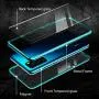 Jonwelsy Magnetic Adsorption Case for Huawei P40 Pro, 360 Degree Front and Back Clear Tempered Glass Flip Cover, Metal Bumper Frame for Huawei P40 Pro (Black)