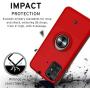 Case for Galaxy A51 (Not Fit A51 5G Version),360 Metal Rotating Ring Kickstand [Work with Magnetic Car Mount] , Hybrid Slim Fit Hard Back Shockproof Protective Compatible with Galaxy M40S Cover -Red