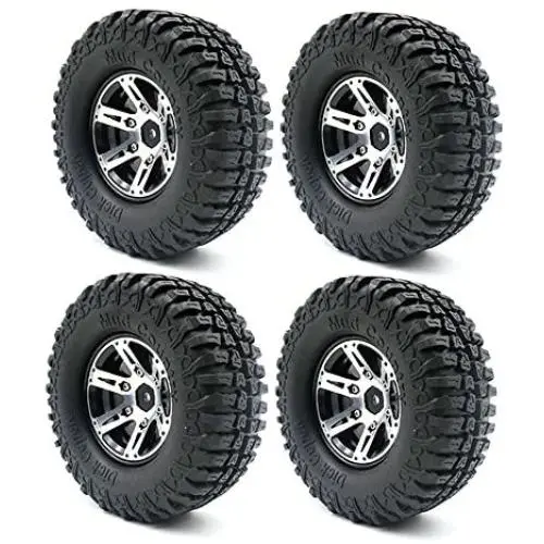 LAFEINA 4PCS 100mm 1.9 Inch Rubber Tires with Metal Beadlock Wheel Rim for 1:10 RC Crawler Axial SCX10 Tamiya CC01 D90 D110 RC Car Parts LAFEINA 4PCS 100mm 1.9 Inch Rubber Tires with Metal Beadlock Wheel Rim for 1:10 RC Crawler Axial SCX10 Tamiya CC01 D90 D110 RC Car Parts