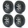 LAFEINA 4PCS 100mm 1.9 Inch Rubber Tires with Metal Beadlock Wheel Rim for 1:10 RC Crawler Axial SCX10 Tamiya CC01 D90 D110 RC Car Parts