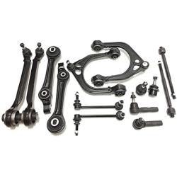 PartsW 14 Piece Complete Front Suspension Kit For Chrysler 300 & Dodge Charger Challenger Magnum Upper Lower Control Arms Inner Outer Tie Rod Ball Joint Steering set