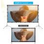 Vamvo Outdoor Indoor Projector Screen with Stand Foldable Portable Movie Screen 100 Inch (16:9) Full-Set Bag for Home Theater Camping and Recreational Events (100inch)