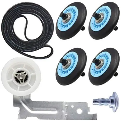 Upgraded Dryer Repair Kit for samsung Dryer Belt Kit Includes DC97-16782A Dryer Drum Roller, 6602-001655 Dryer Belt, DC93-00634A Dryer Idler Pulley, Replacement AP5325135 AP6038887 AP4373659 PS4221885, Figures 5 and 6 are Fit Models. Upgraded Dryer Repair Kit for samsung Dryer Belt Kit Includes DC97-16782A Dryer Drum Roller, 6602-001655 Dryer Belt, DC93-00634A Dryer Idler Pulley, Replacement AP5325135 AP6038887 AP4373659 PS4221885, Figures 5 and 6 are Fit Models.