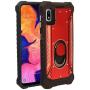 Compatible with Samsung Galaxy A10e SM-A102 - Aluminum Metal Hybrid Phone Case with Stand - ZY0 Red