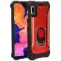 Compatible with Samsung Galaxy A10e SM-A102 - Aluminum Metal Hybrid Phone Case with Stand - ZY0 Red