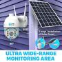 TBI Pro Solar Security Camera Outdoor Wireless PTZ - WiFi Home Security Camera System IP - Rechargeable Battery Powered 15600mah HD True Colors Night Vision 2-Ways Audio for 128GB SD Motion Detection