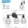 Wire Cage Wall Sconce,Industrial Bathroom Vintage Style Metal Wall Lamp E26 Bulb Base,Rustic Farmhouse Wall Light Fixture for Headboard Bedroom Garage Door Porch