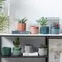 DOMDO Cement Planter Flowerpot - 5.5 Inches Bonsai Containers Unglazed Medium Concrete Planters for Home Indoor Decor with Drain Hole - Gray, Set of 2