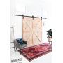 INDUSTRIAL BY DESIGN – 10ft Double Sliding Barn Door Hardware Kit – Ultra Quiet, Designers Choice, All Parts Included, Easy Installation with DIY Video Instructions