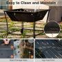 Finether Outdoor Fire Pit 24 Metal Fire Bowl BBQ Grill with Mesh Spark Screen Cover, Patio Backyard Beach Picnic Camping etc.