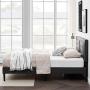 VECELO Upholstered Platform Bed Frame with Height Adjustable Headboard/Mattress Foundation with Strong Slat Support, Easy Assembly, Full, Dark Grey