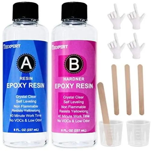 16OZ Epoxy Resin - Crystal Clear Resin Kit for Jewelry DIY Art Crafts Cast Coating Wood,Easy Cast Resin Bonus with 4pcs Sticks,2pcs Graduated Cups, 2 Pairs Gloves,1 Instructions 16OZ Epoxy Resin - Crystal Clear Resin Kit for Jewelry DIY Art Crafts Cast Coating Wood,Easy Cast Resin Bonus with 4pcs Sticks,2pcs Graduated Cups, 2 Pairs Gloves,1 Instructions