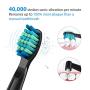 Electric Toothbrush for Adults with 5 Deep Cleaning Modes, Smart Timer, Dentists Recommend Sonic Whitening Toothbrush & Wireless Charging with 30 Days Battery Life, 3 Brush Heads Black by Dnsly