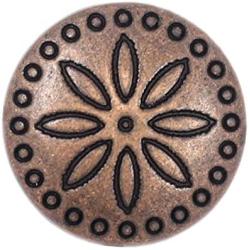 Bezelry 12 Pieces Simple Flower Carving Metal Shank Buttons 18mm (11/16 inch) (Antique Copper)