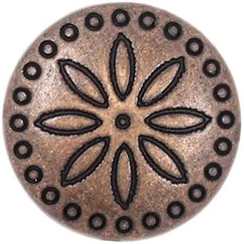 Bezelry 12 Pieces Simple Flower Carving Metal Shank Buttons 18mm (11/16 inch) (Antique Copper) Bezelry 12 Pieces Simple Flower Carving Metal Shank Buttons 18mm (11/16 inch) (Antique Copper)