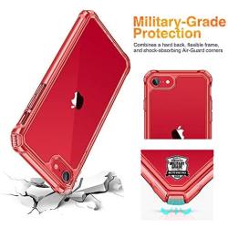 ESR Air Armor Designed for iPhone SE 2020 Case/iPhone 8 Case [Shock-Absorbing] [Scratch-Resistant] [Military Grade Protection] Hard Polycarbonate + Flexible Polymer Frame, for iPhone SE 2020/8, Red