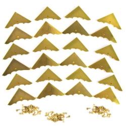 24pcs. Beautiful Shiny Gold Box Corners with Mounting Screws