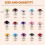 Rustark 150 Sets Turquoise Rapid Rivets 15 Colors Double Cap Spots Studs Button Metal Stud Eyelets Repair Fasteners Snap Buttons for DIY Leather-Craft Bag Shoes Bracelet Dog Collar (10MM)