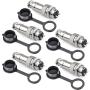 DIYhz GX12 2 Pins Panel Metal Mount Circular Metal Aviation Connector Adapter Male Female Plug Socket with Waterproof Cap (5 Pcs)