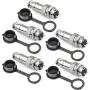 DIYhz GX12 2 Pins Panel Metal Mount Circular Metal Aviation Connector Adapter Male Female Plug Socket with Waterproof Cap (5 Pcs) DIYhz GX12 2 Pins Panel Metal Mount Circular Metal Aviation Connector Adapter Male Female Plug Socket with Waterproof Cap (5 Pcs)