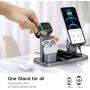 Wireless Charger Stand, CEREECOO 4 in 1 Wireless Charging Station Dock Compatible with iPhone Series12/11/11pro/Xr/Xs/X/Max/8/8Plus Apple Watch6/5/4/3 AirPods Pro/1/2(iWatch Charger Required)