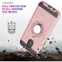 Galaxy J3 2018/J3 Eclipse 2/J3 Orbit/J3 Achieve/Express Prime 3/J3 Prime 2/Amp Prime 3 Case HD Phone Screen Protector,Ymhxcy 360 Stand & Dual Layer Back Cover for Galaxy J3 Emerge 2018-ZH Rose Gold
