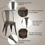 COSTWAY 18 Inch Dining Chair Set of 4, Industrial Vintage Stackable Metal Chairs, Counter Bar Chairs with High Backrest, Wood Seat, for Home, Kitchen and Cafe Bar Use COSTWAY 18 Inch Dining Chair Set of 4, Industrial Vintage Stackable Metal Chairs, Counter Bar Chairs with High Backrest, Wood Seat, for Home, Kitchen and Cafe Bar Use