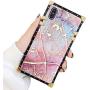 Square Case Compatible iPhone Xs iPhone X Case Modern Marble Luxury Elegant Soft TPU Shockproof Protective Metal Decoration Corner Back Cover iPhone XS/X/10 Case 5.8 Inch