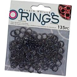 Chain Maille Aluminum Jump Ring Connecting Loops – Create Jewelry, Accessories, Clothing, and More (Gunmetal Gray, 135 Pieces)